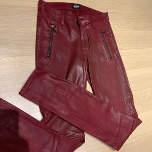Hudson MOTO Burgundy wax cotton  jeans